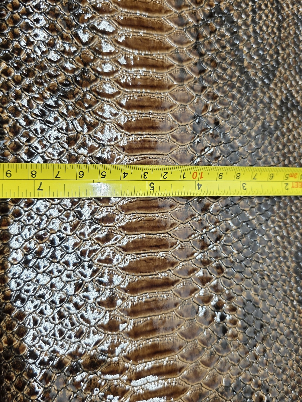 Python-Embossed Envelope Clutch in Tan - Picture 4 of 6